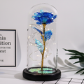 Mothers Day Rose Figure Display Glass Dome Gift Decoration