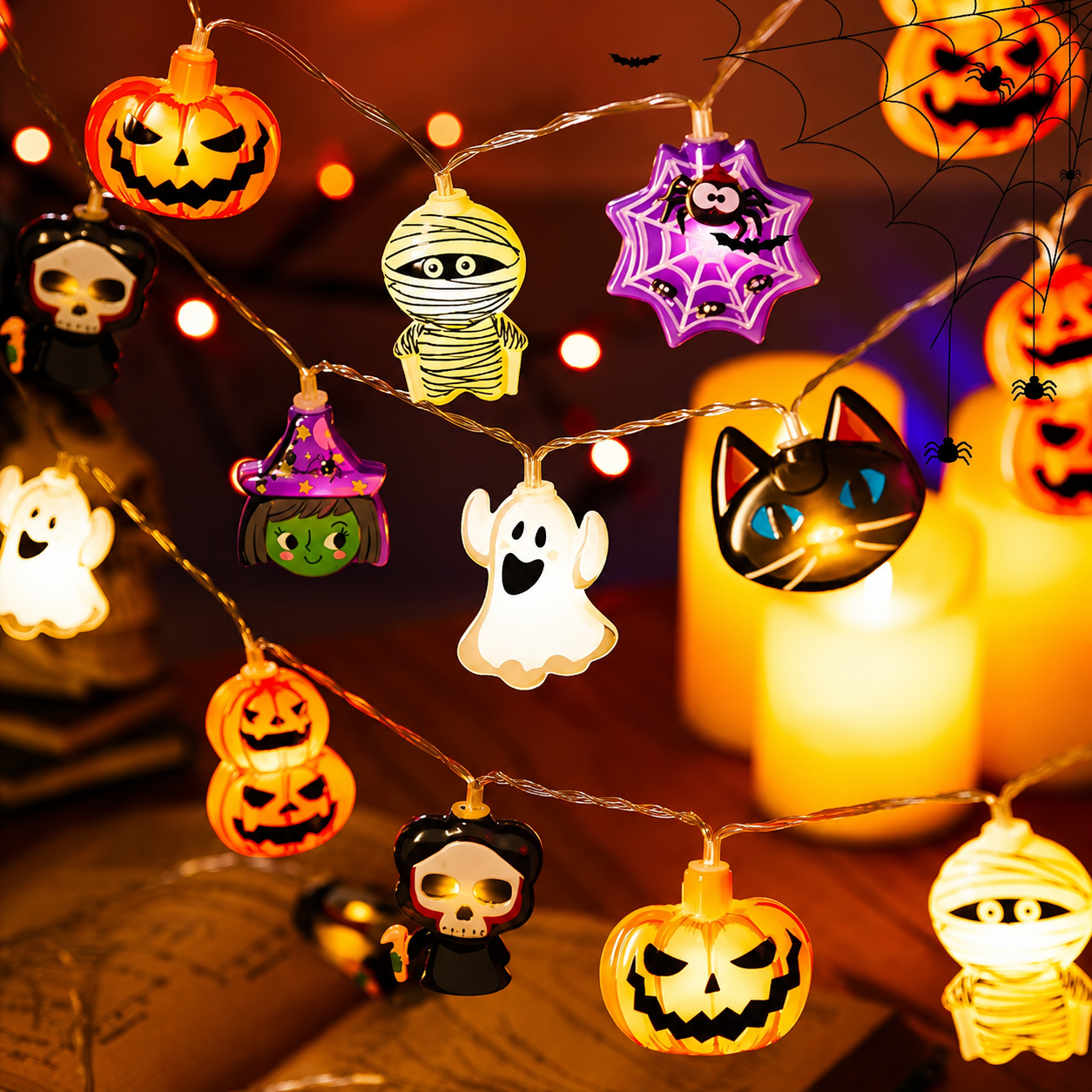Spooky Halloween LED String Lights for Hanging Decor