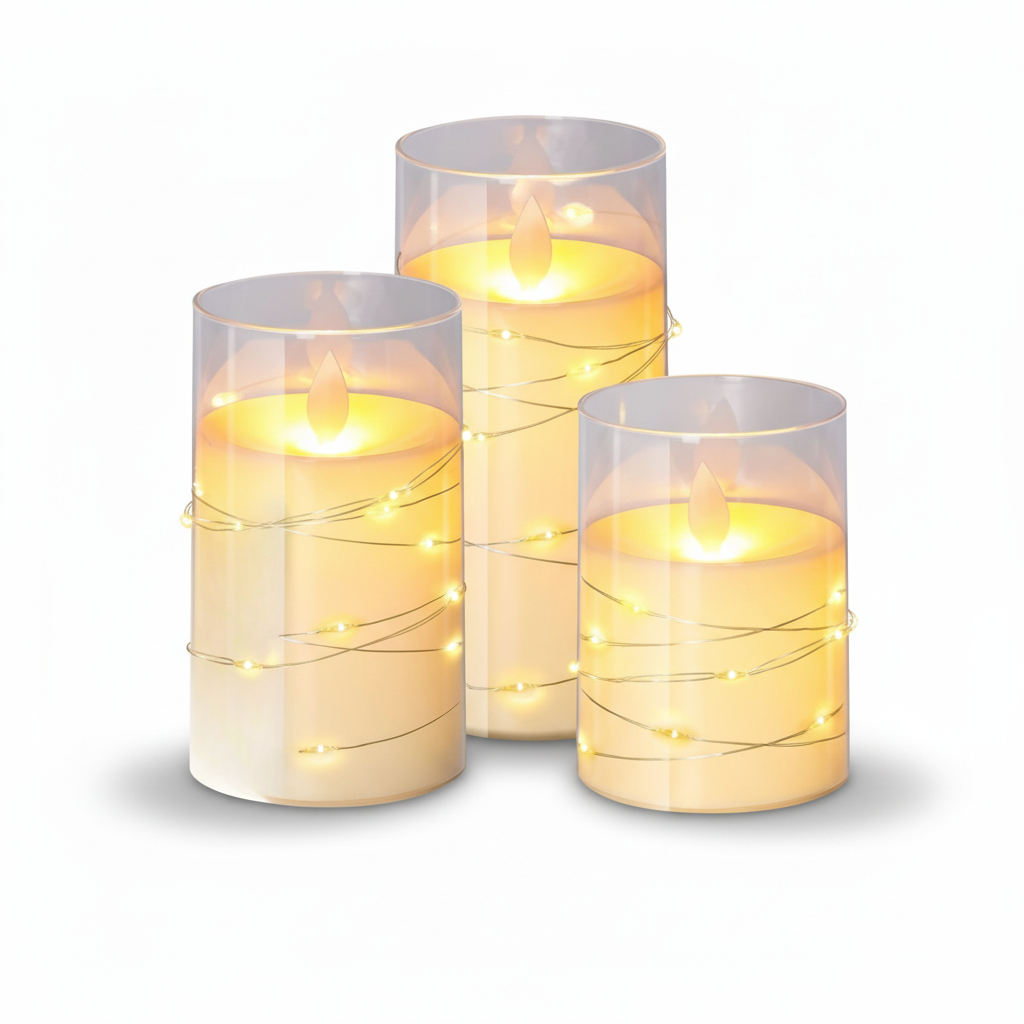 LED Candles Flameless Decorative Remote Control Warm White Set