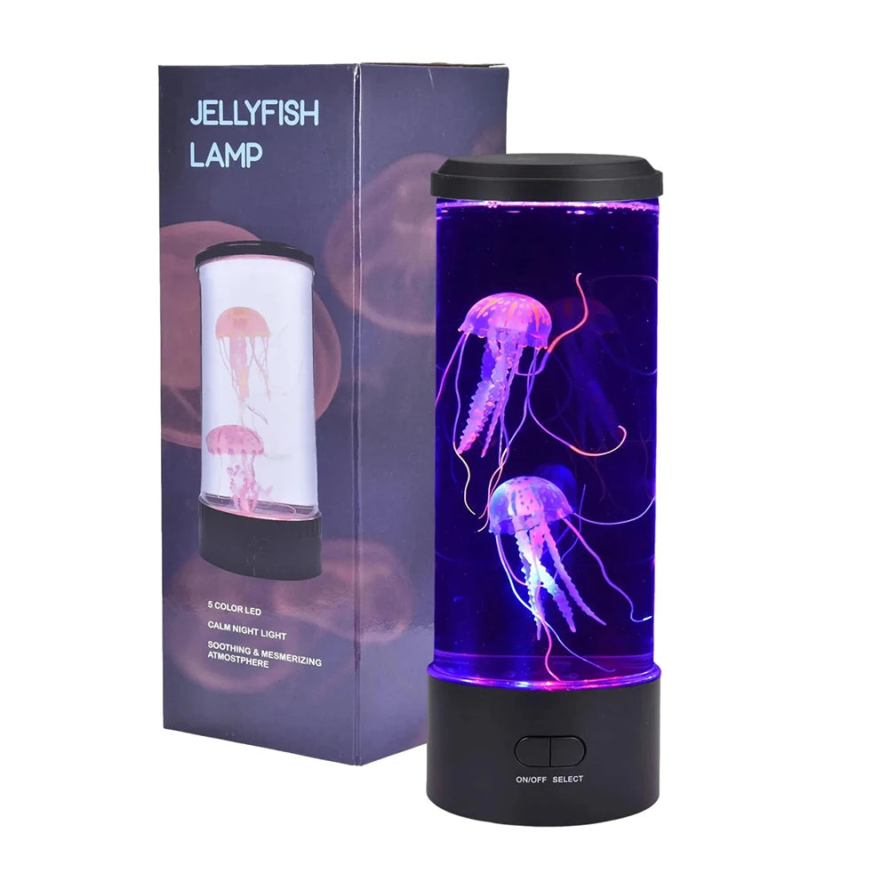 Table Lamp Jellyfish LED Color Display Cylinder Decor