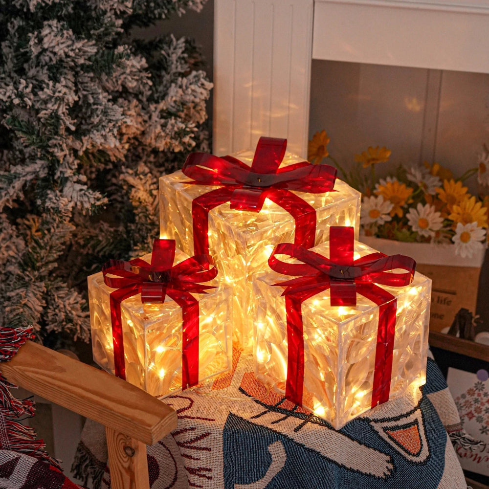 Christmas Lights Gift Box Set LED Holiday Yard Decoration