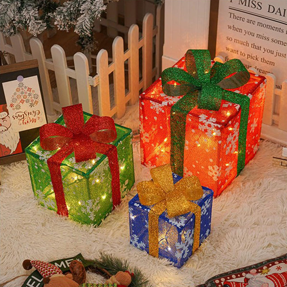 Christmas Lights Gift Box Set LED Holiday Yard Decoration