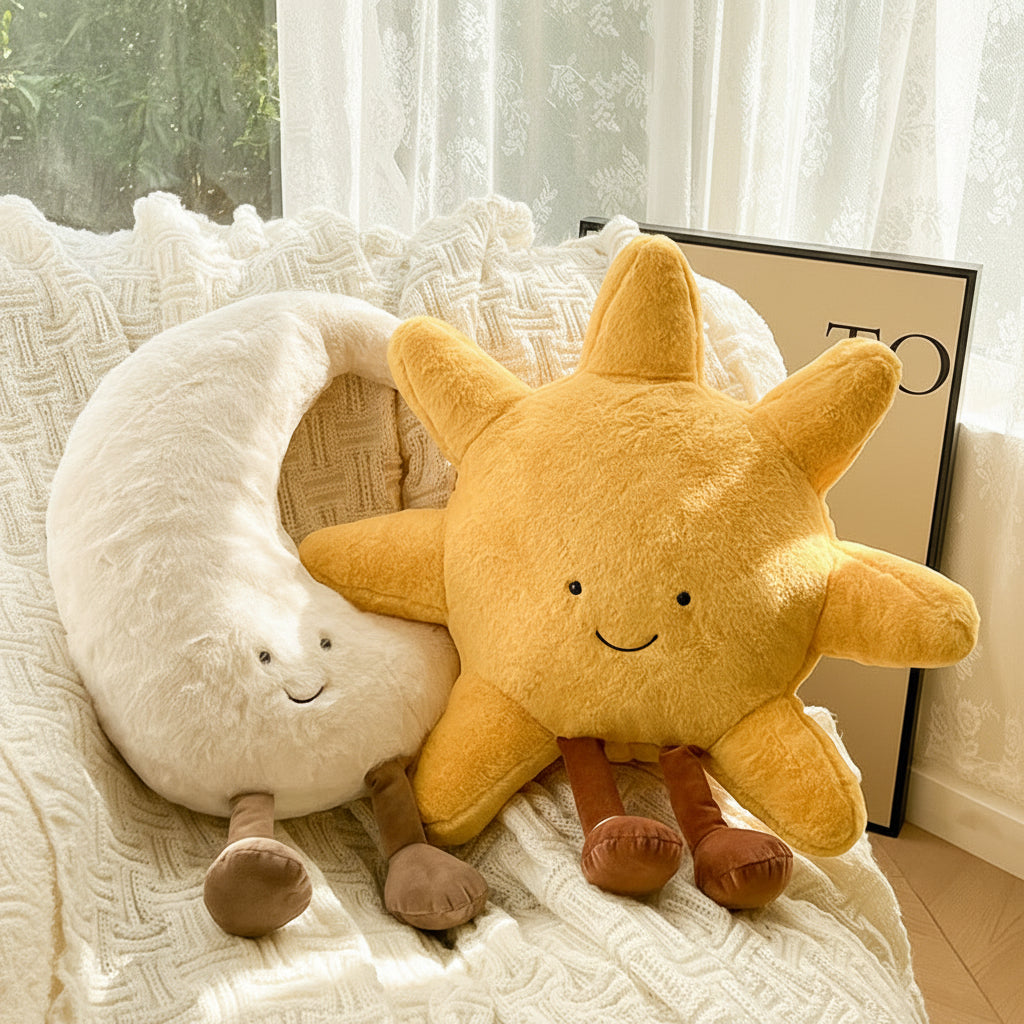 Throw Pillow Decorative Plush Sun Moon Velvet Cushion