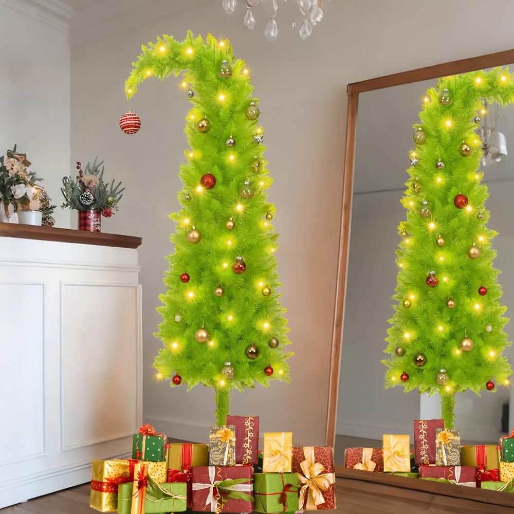 Christmas Tree Slim Artificial Floor Decor Home Seasonal Display