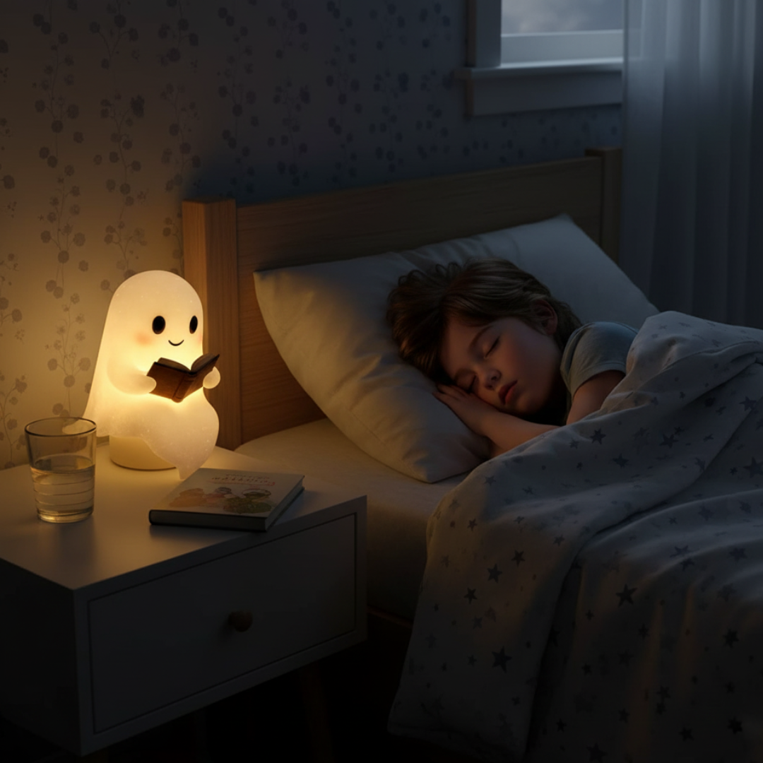 Table Lamp Ghost Night Light Warm LED Bedside Decor