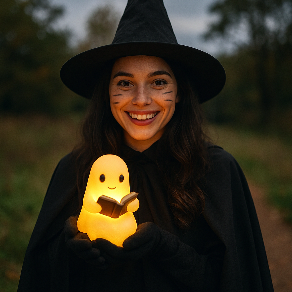 Table Lamp Ghost Night Light Warm LED Bedside Decor