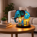 Table Lamp Animal LED Accent Light Stained Glass Style Decor