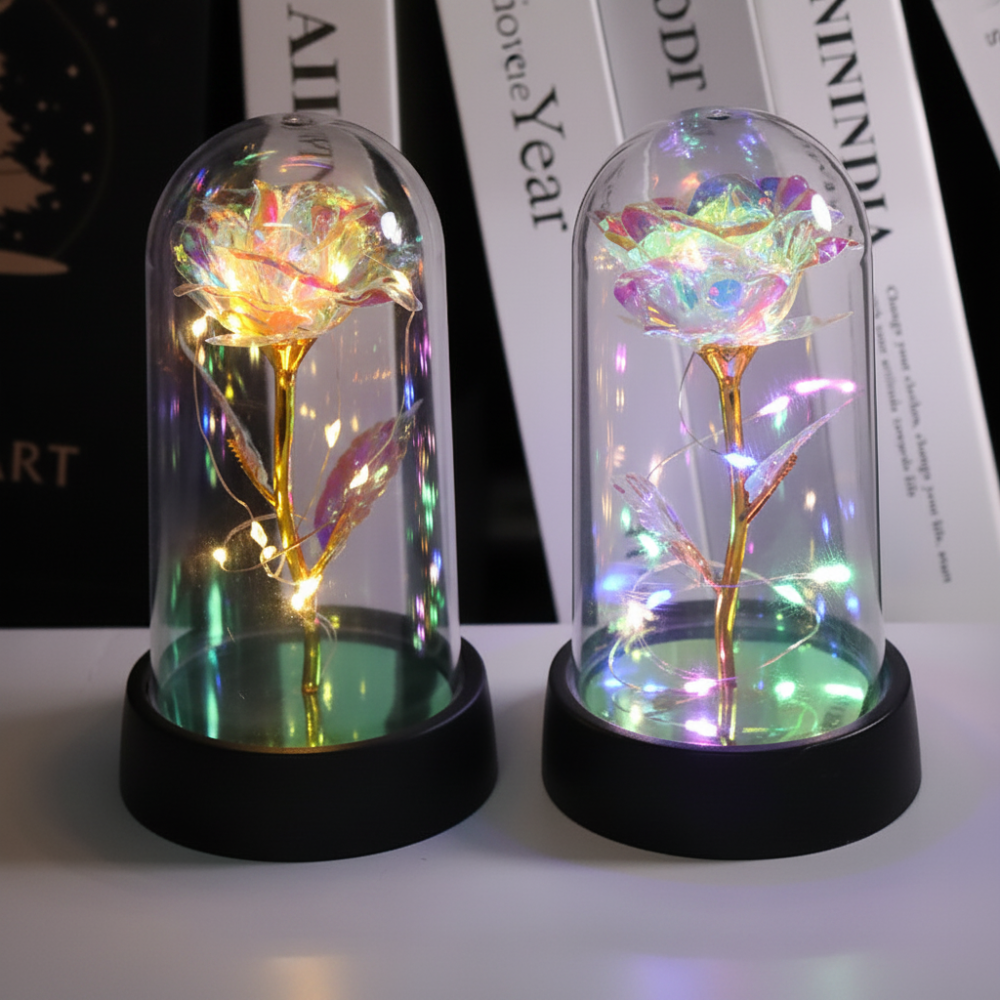 Rose Lamp LED Night Light Decorative Dome Gift