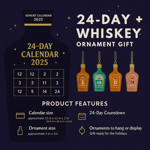 Advent Calendar Whiskey Style Decorative Holiday Countdown Set