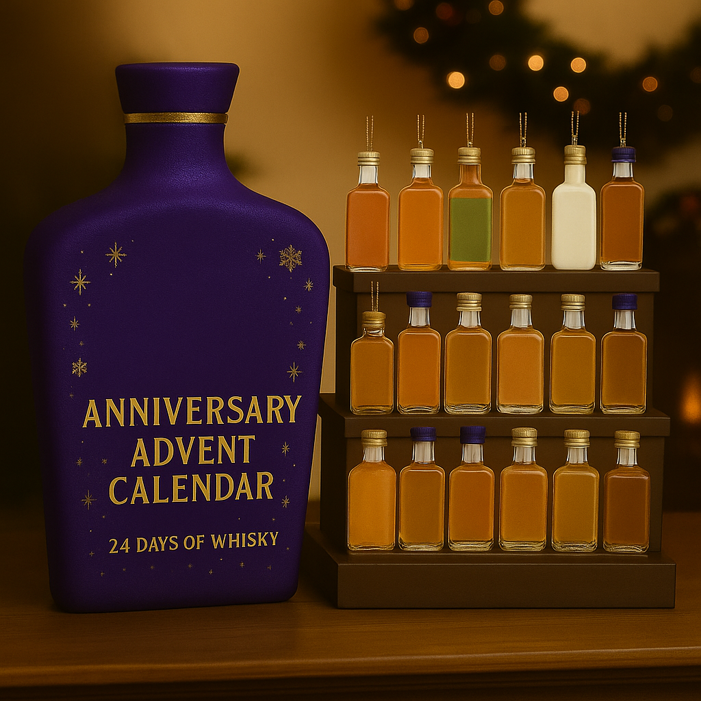 Advent Calendar Whiskey Style Decorative Holiday Countdown Set