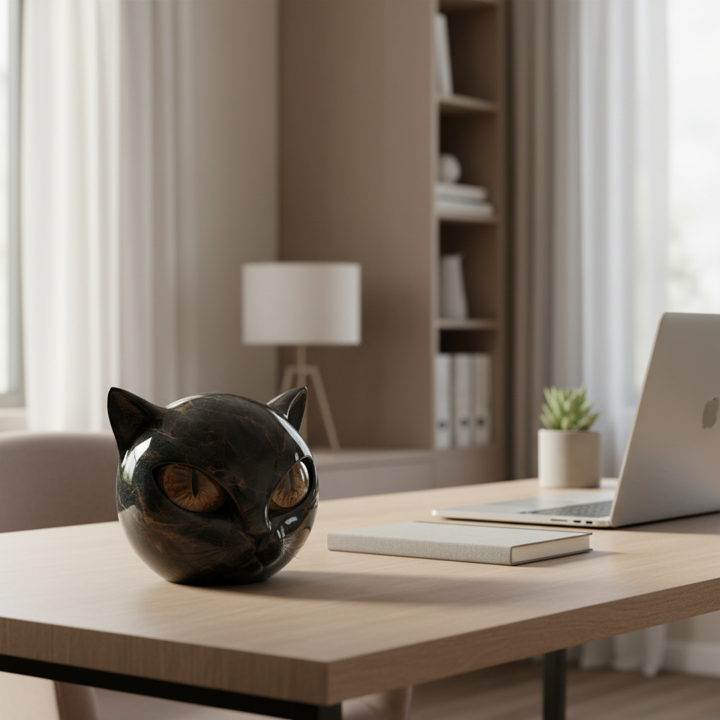 Elegant Cat Sculpture - A Unique Home Accent for Modern Interiors