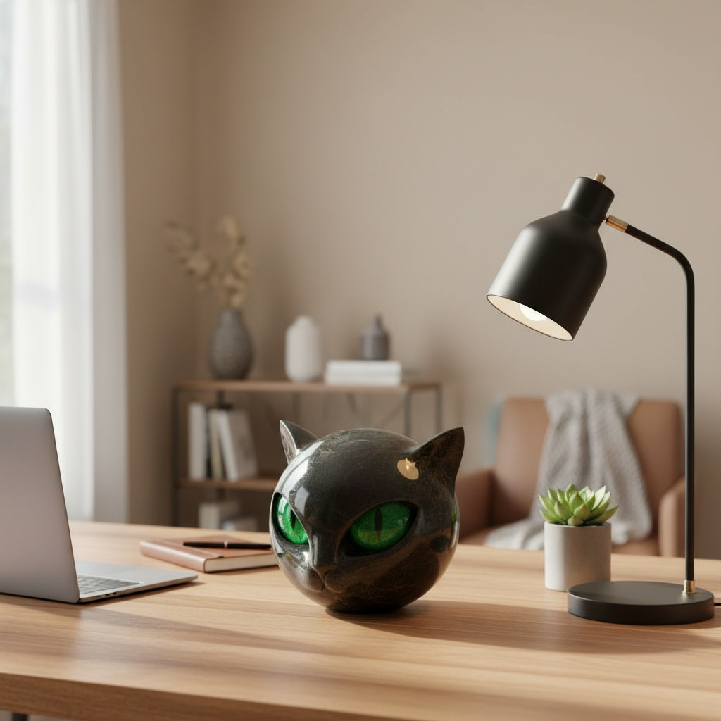 Elegant Cat Sculpture - A Unique Home Accent for Modern Interiors