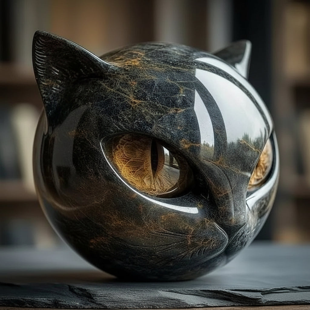Elegant Cat Sculpture - A Unique Home Accent for Modern Interiors