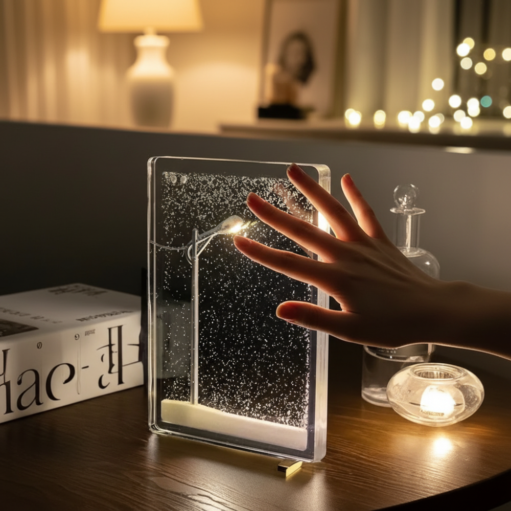 Enchanting Winter Snowfall Lamp - Decorative Lighting with Magical Glow