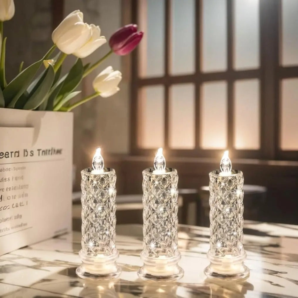 Flameless LED Candle with Warm Glow - Decorative Accent