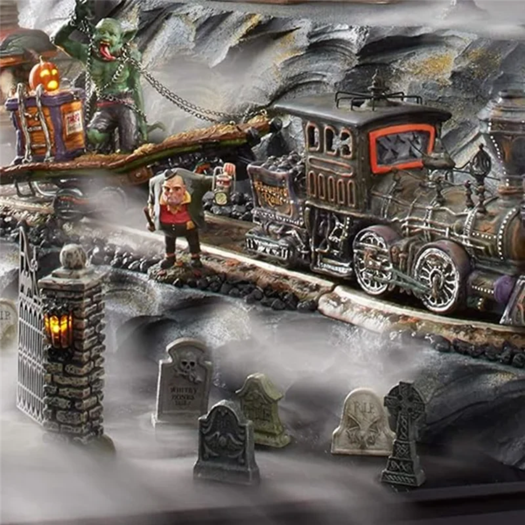 Halloween Table Decor Set: Grave Stone Prop & Spooky Accessories