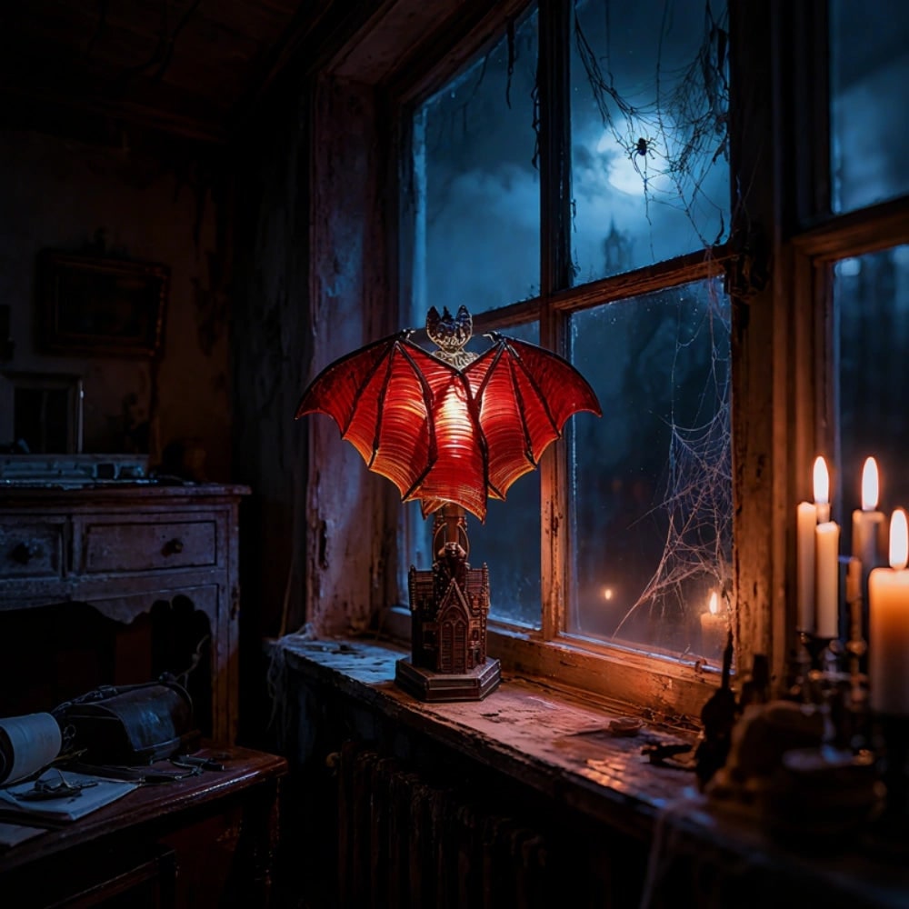 Halloween Decoration Bat Lamp Spooky Home Accent