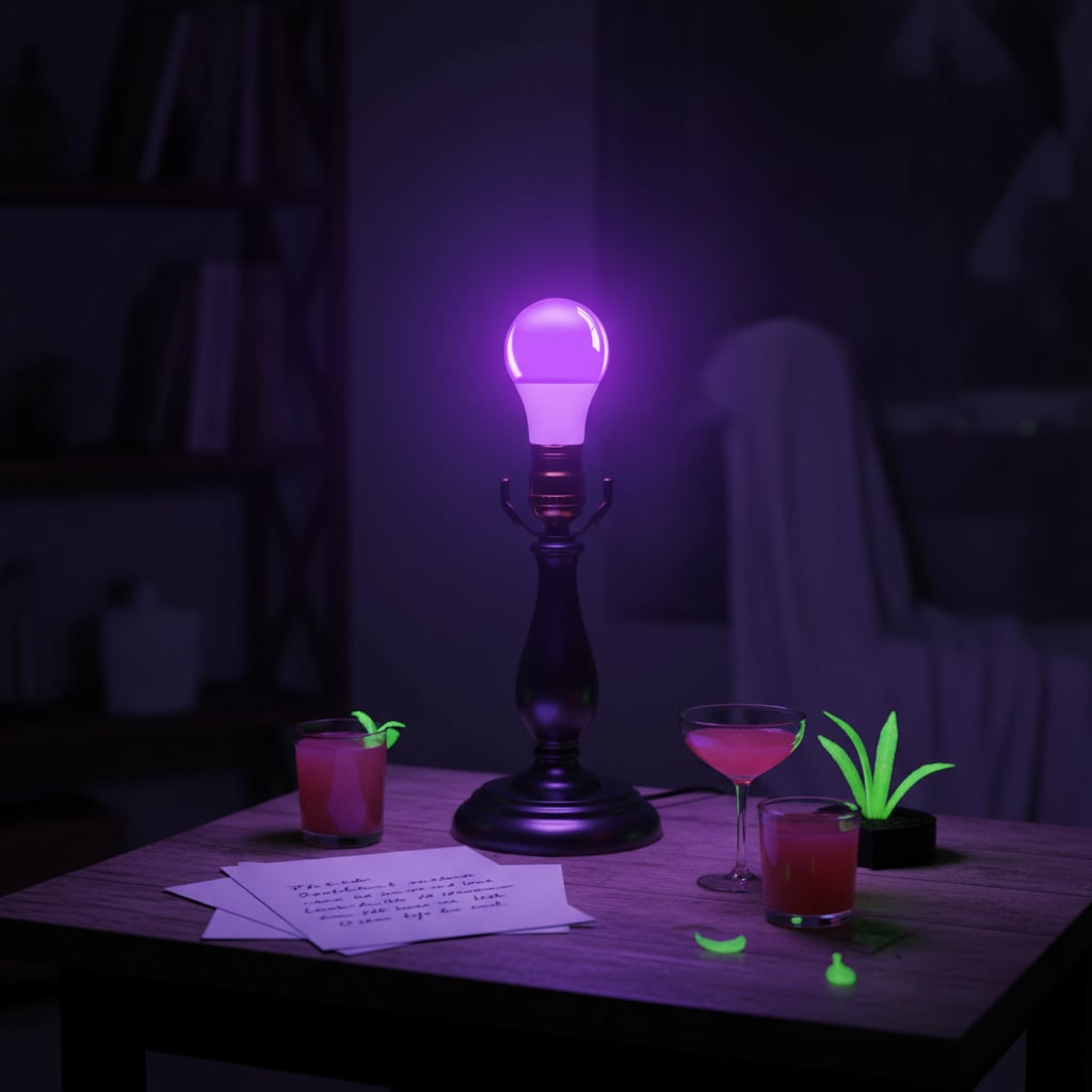 Halloween Decoration: Black Light Bulb with UV Glow Effect for a Spooky Glow