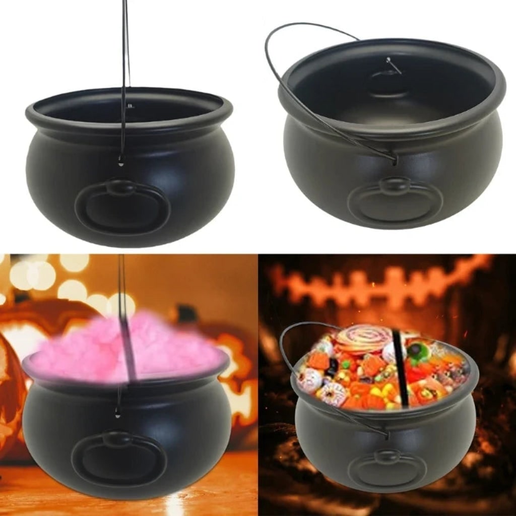 Spooky Halloween Cauldron Display for Trick-or-Treat Decor