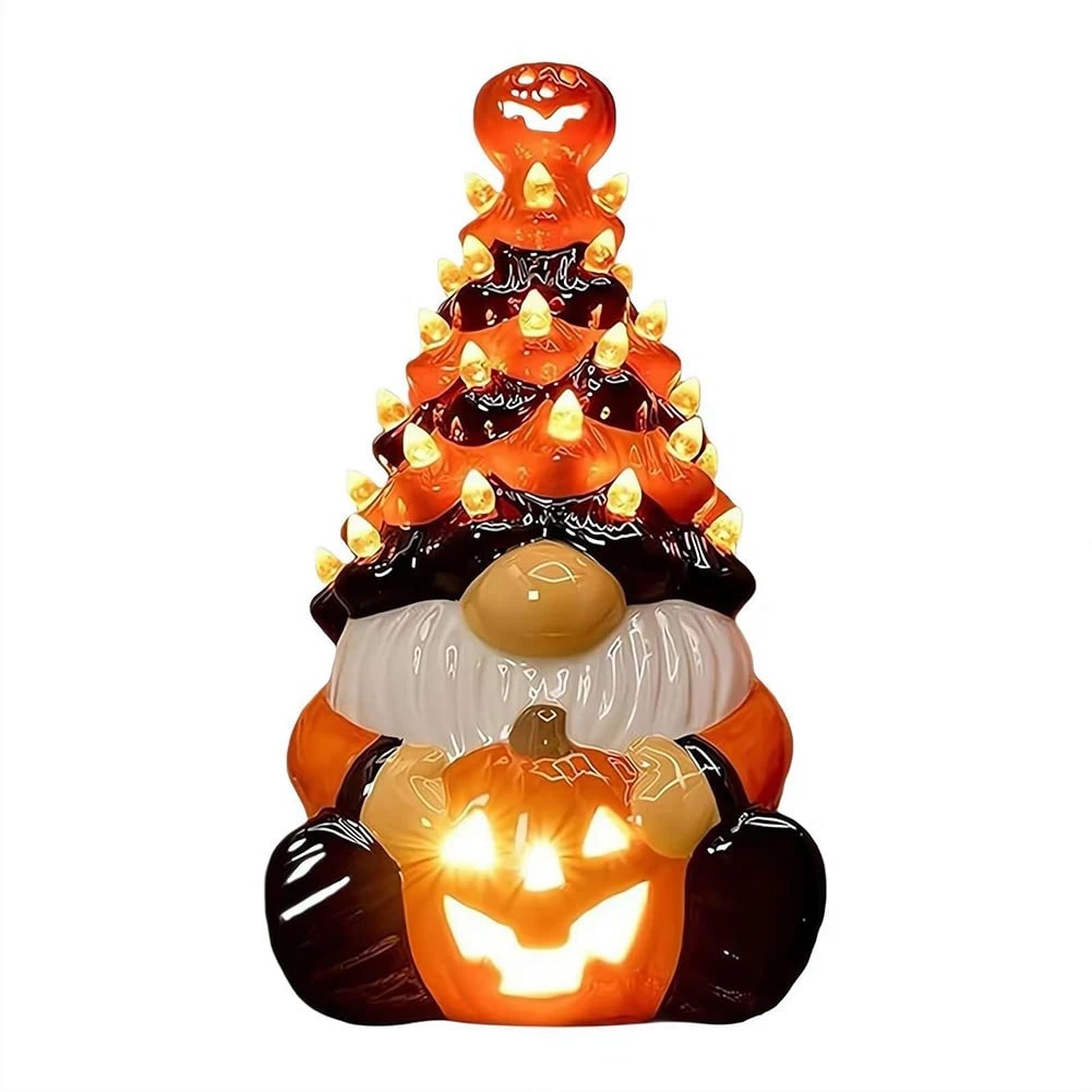 Whimsical Halloween Gnome Statue - Festive Home Decor for the Season