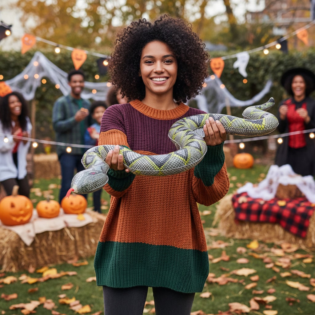 Halloween Inflatable Snake Decoration – Spooky Seasonal Fun