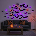 Spooky Halloween LED Bat Lights Wall Art - Illuminated Bat Decor Display