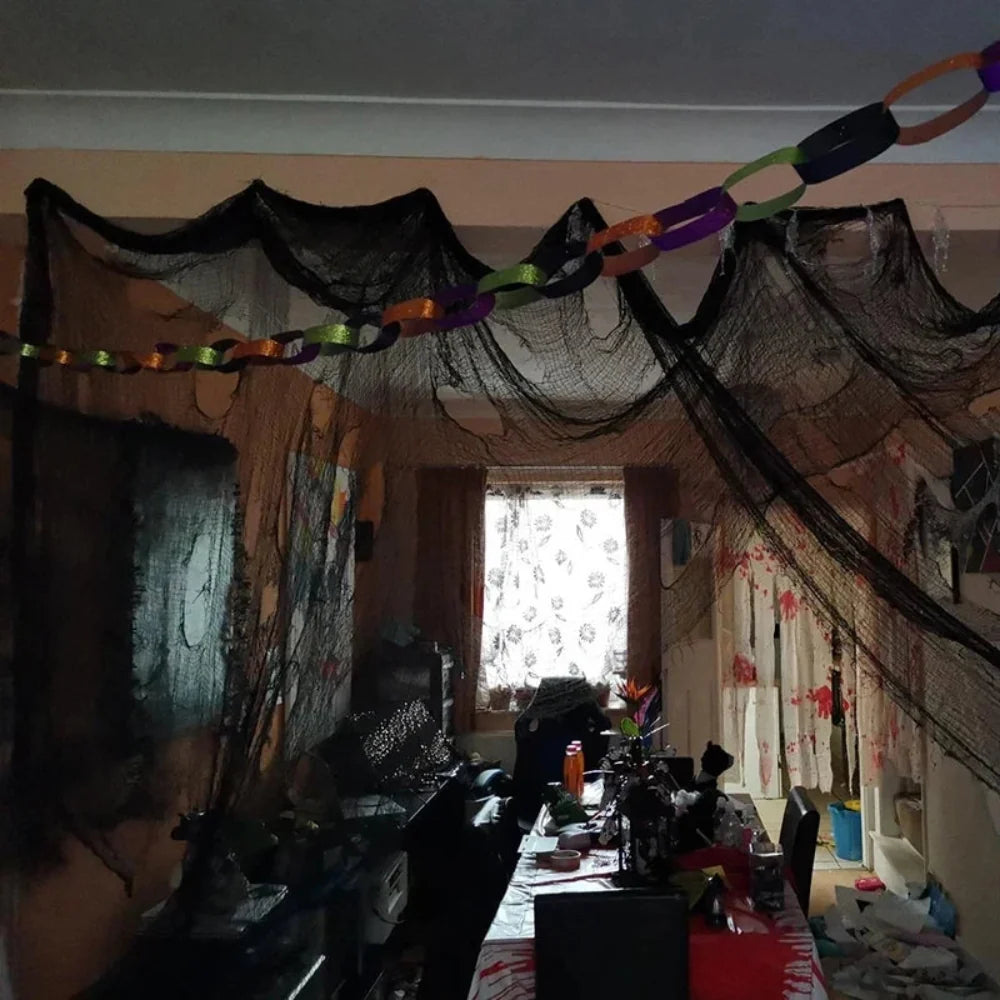 Spooky Spider Web Netting for Halloween Decorations