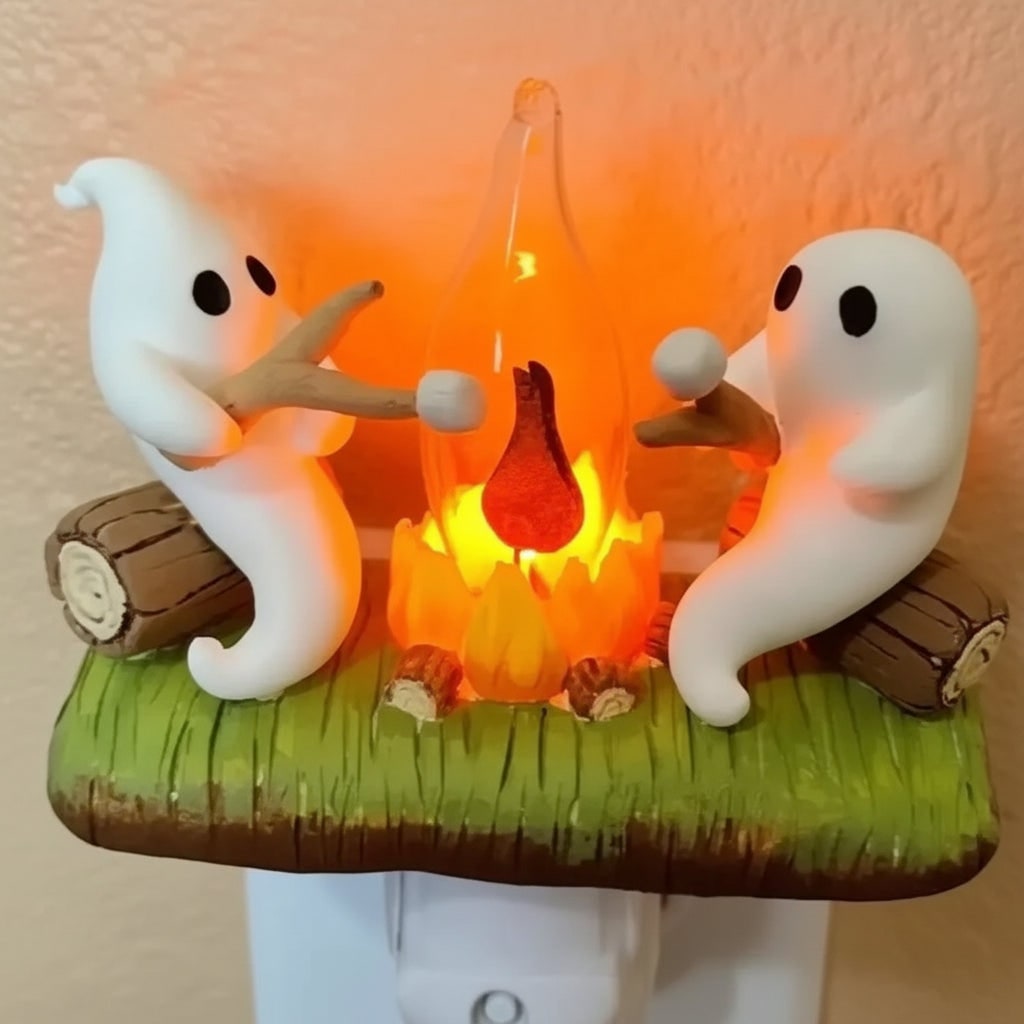 Halloween Ghost Night Light - Plug-In LED Decoration for Spooky Rooms