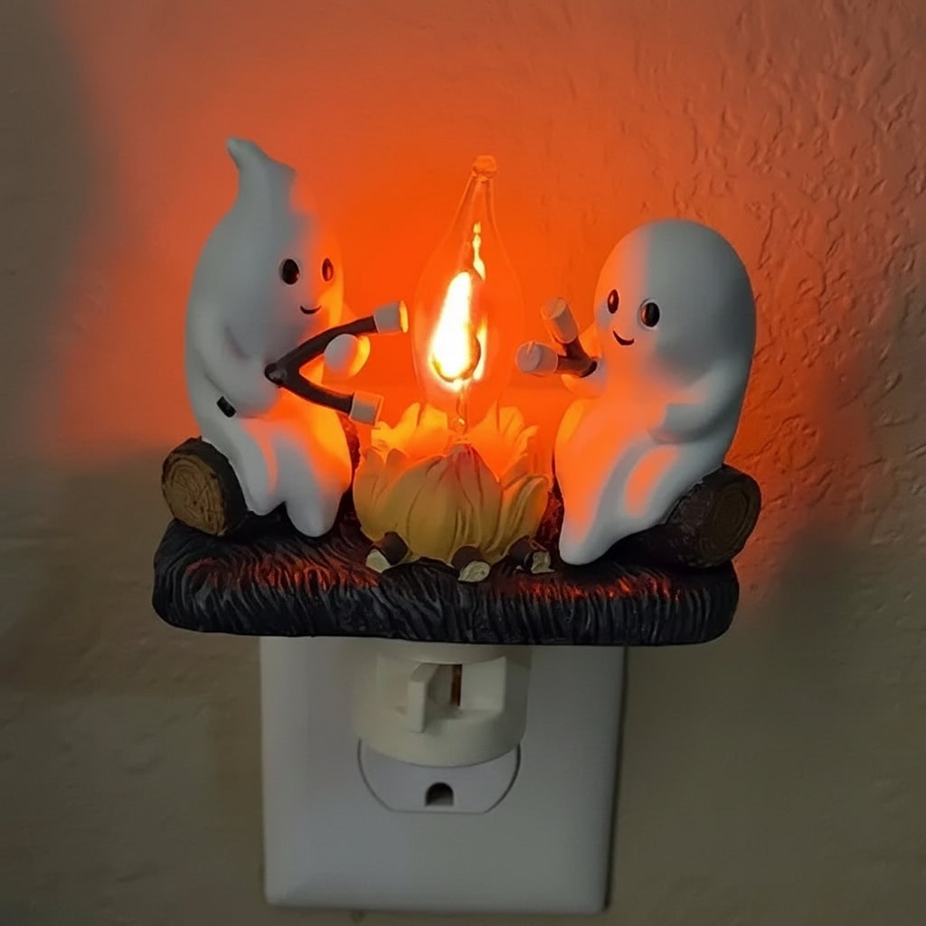Halloween Ghost Night Light - Plug-In LED Decoration for Spooky Rooms