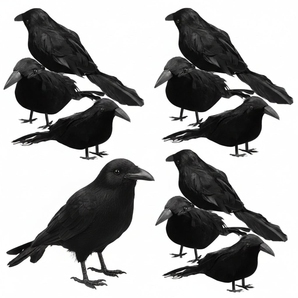 Spooky Realistic Artificial Crows for Halloween Decor