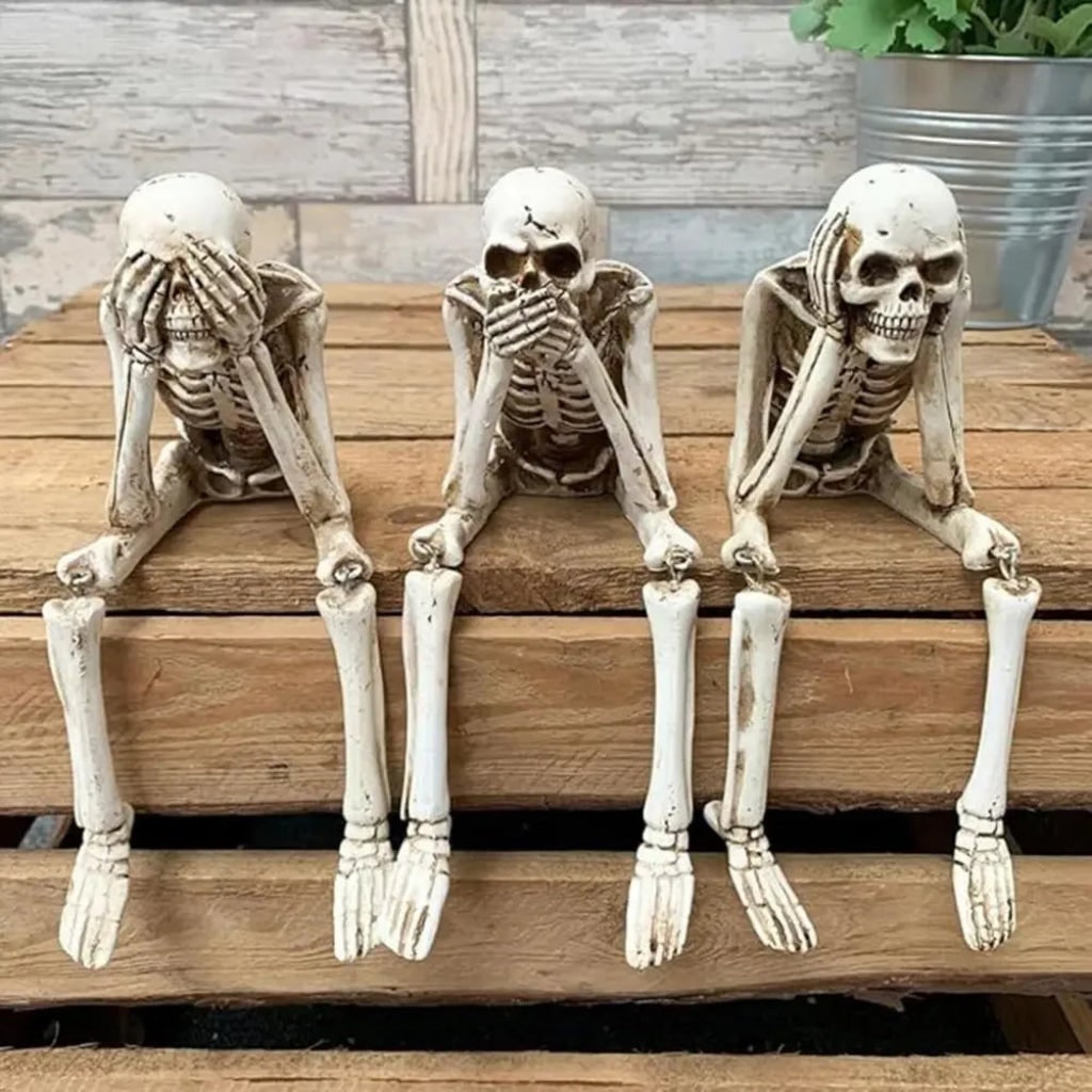 Spooky Halloween Skeleton Figurine – Charming Home Decor Accent for Festive Decor