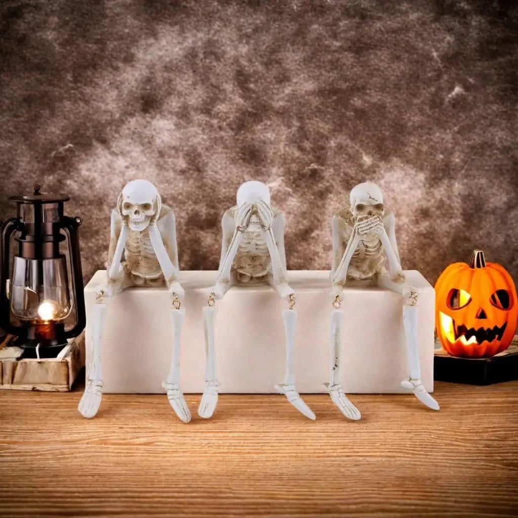 Spooky Halloween Skeleton Figurine – Charming Home Decor Accent for Festive Decor