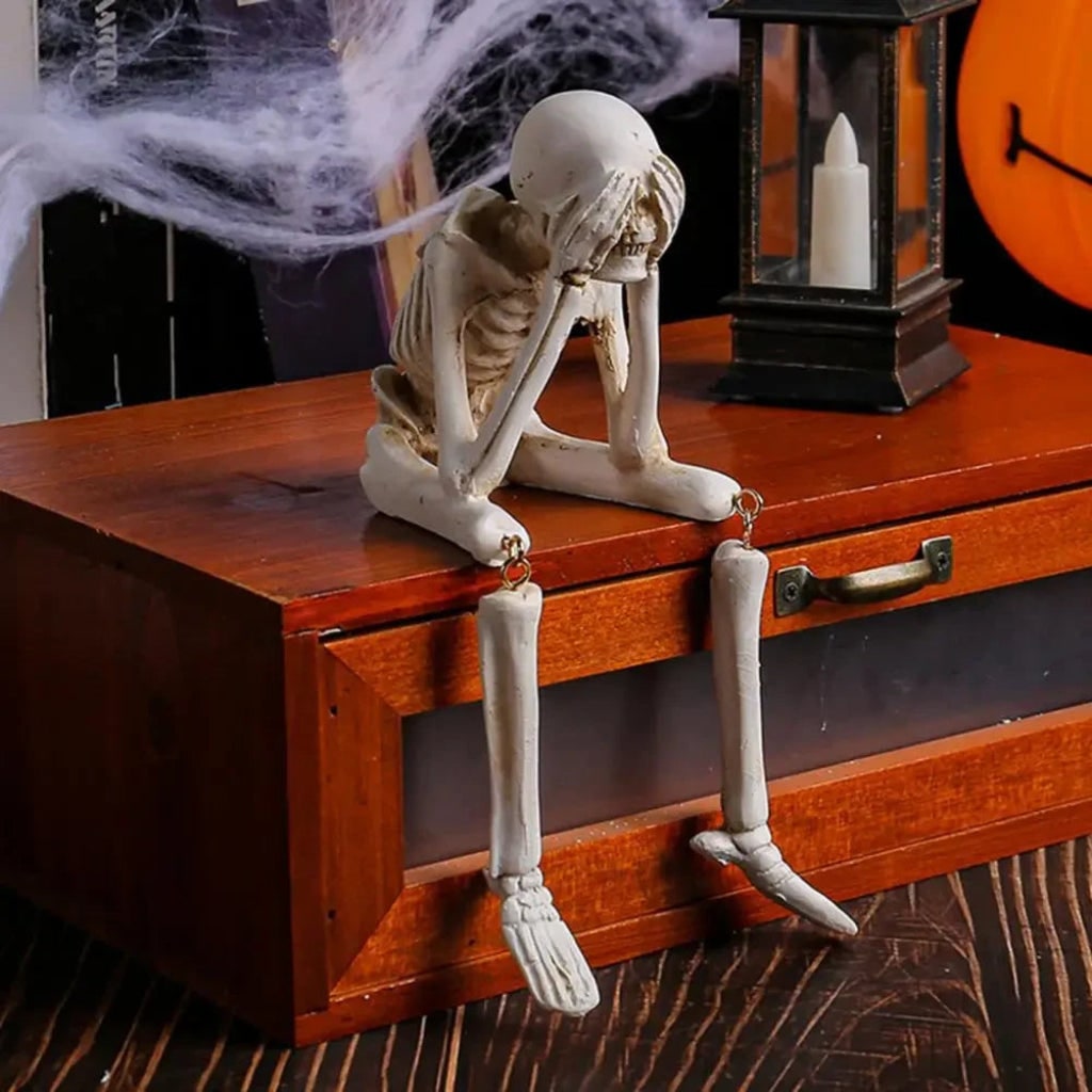 Spooky Halloween Skeleton Figurine – Charming Home Decor Accent for Festive Decor