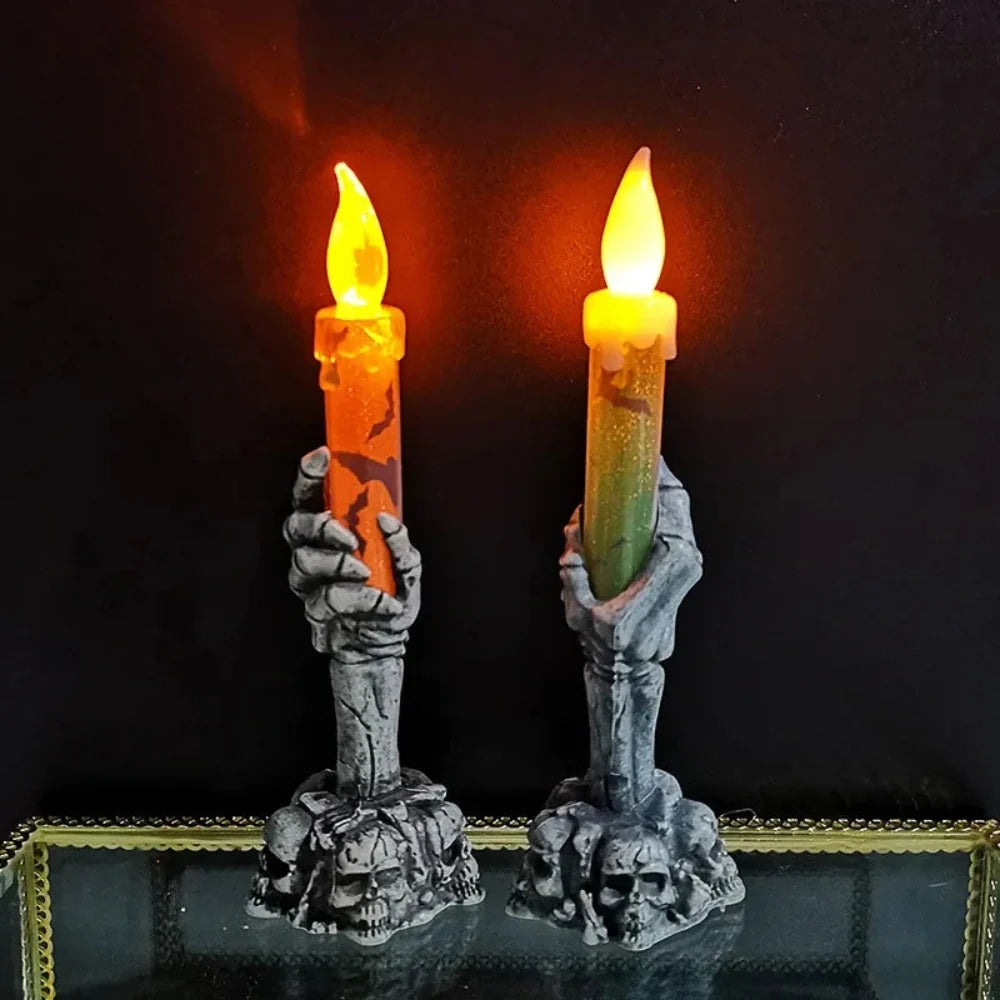 Halloween Skull Candle Holders – Spooky Design for Haunting Home Decor