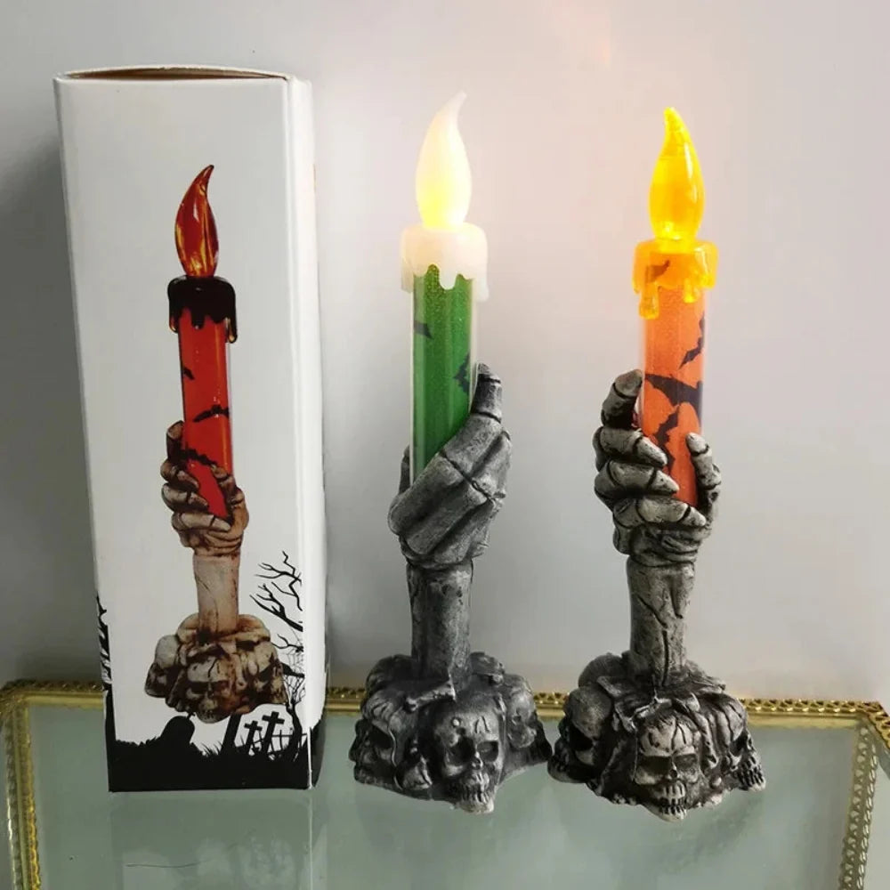 Halloween Skull Candle Holders – Spooky Design for Haunting Home Decor