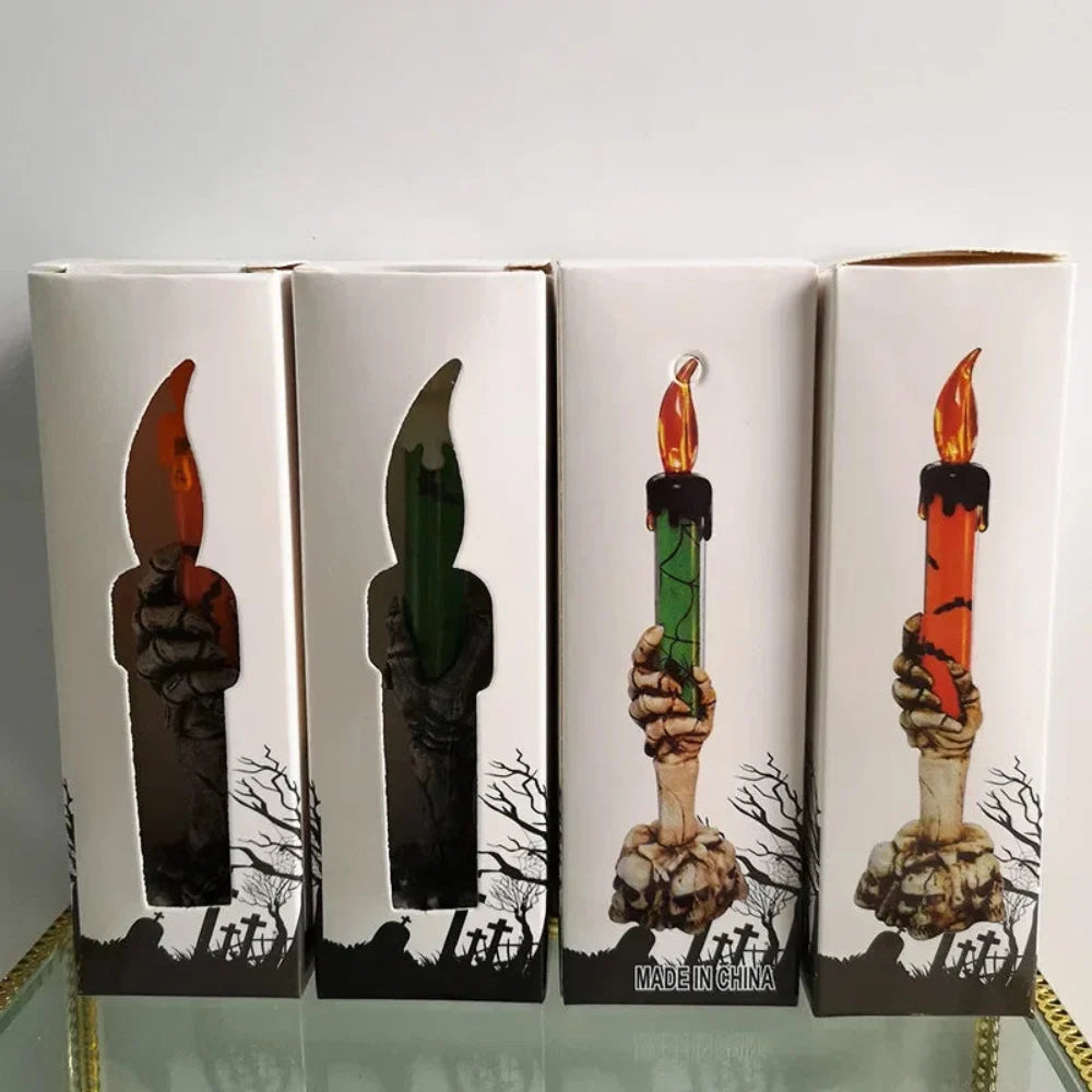 Halloween Decoration Skull Candle Holders Spooky Design