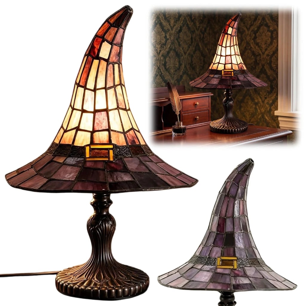 Halloween Table Lamp - Witch Hat Design for Spooky Home Decor