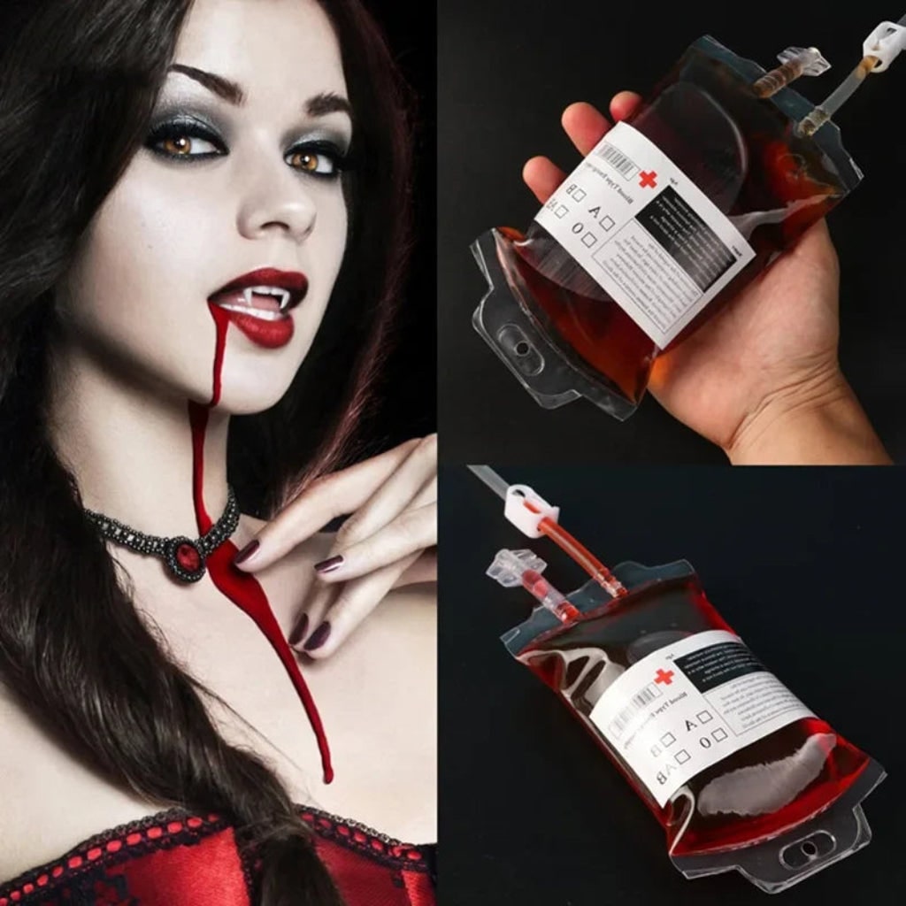 Spooky Vampire Blood Bag Prop for Halloween Decor — Essential Party Supplies