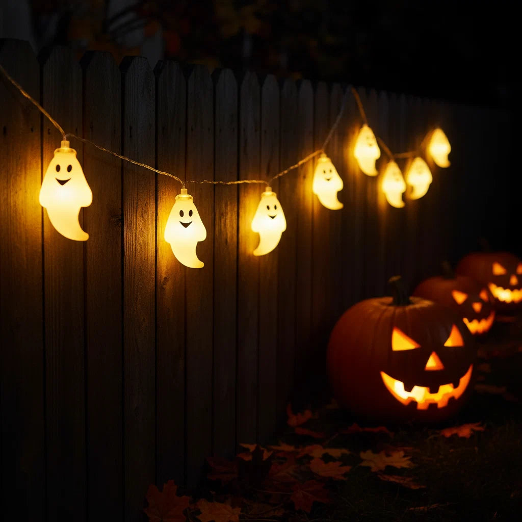 Halloween Decor: Soft LED Lights with Ghost Design