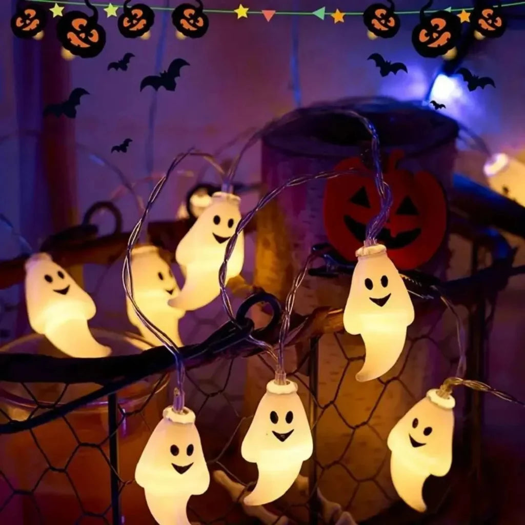 Halloween Decor: Soft LED Lights with Ghost Design