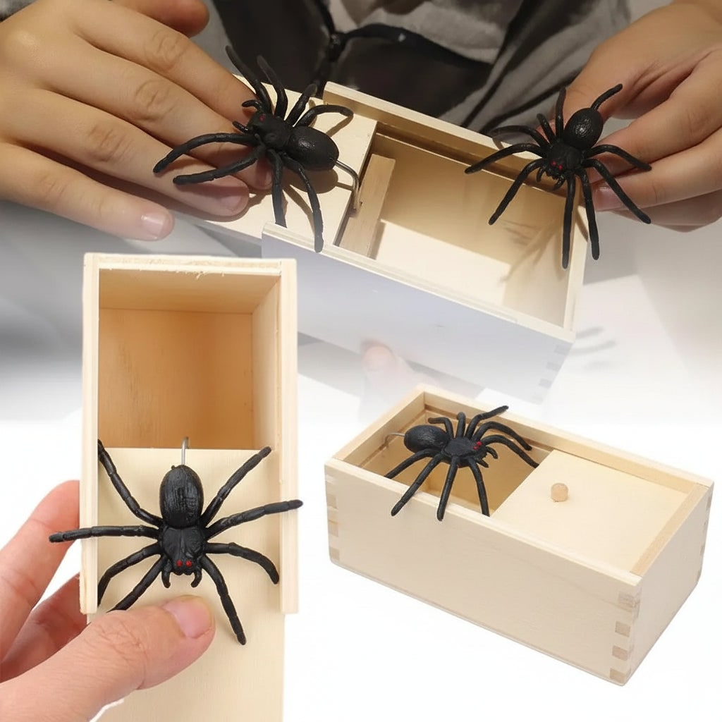 Halloween Prank Spider Box - Fun Trick Decoration Toy