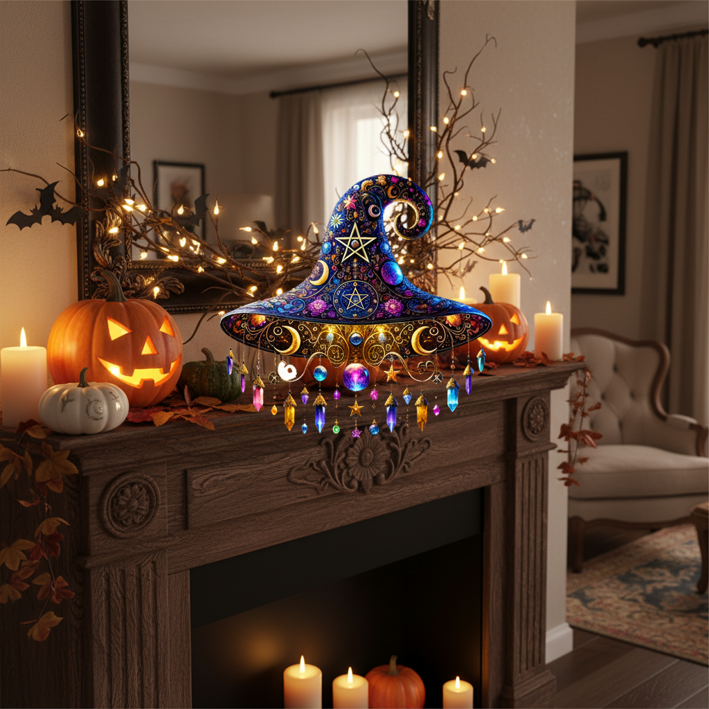 Enchanting Halloween Witch Hat Decor – Magical Home Accent