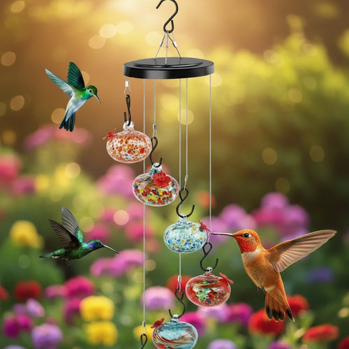 Charming Hummingbird Feeder Wind Chime for Garden Decor