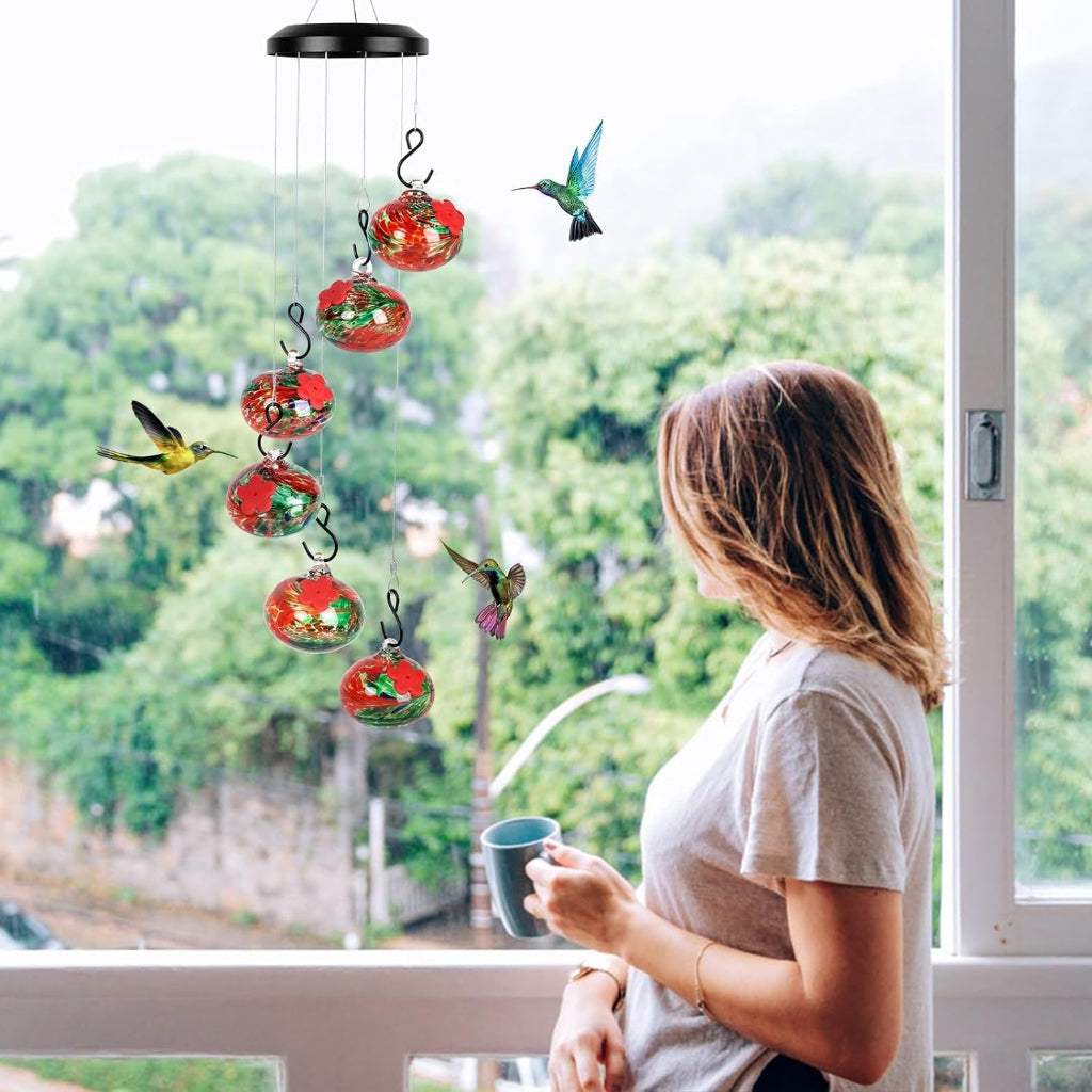 Charming Hummingbird Feeder Wind Chime for Garden Decor