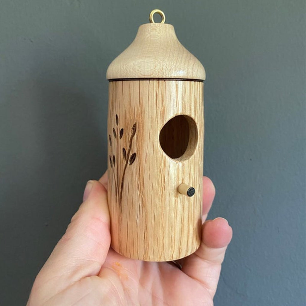 Handcrafted Wooden Hummingbird House — Garden Birdhouse Decor