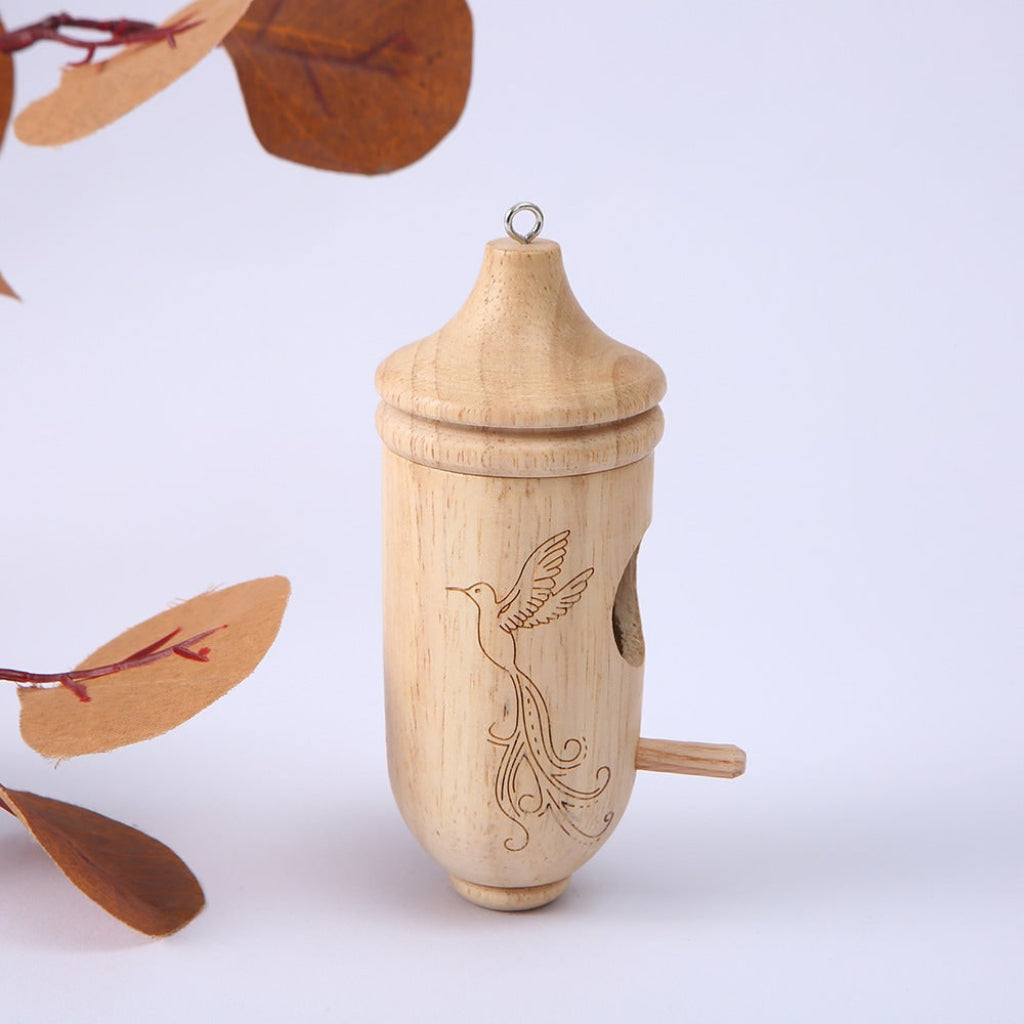 Handcrafted Wooden Hummingbird House — Garden Birdhouse Decor