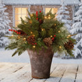 LED Evergreen Urn Filler – Festive Holiday Décor for Wreaths and Planters