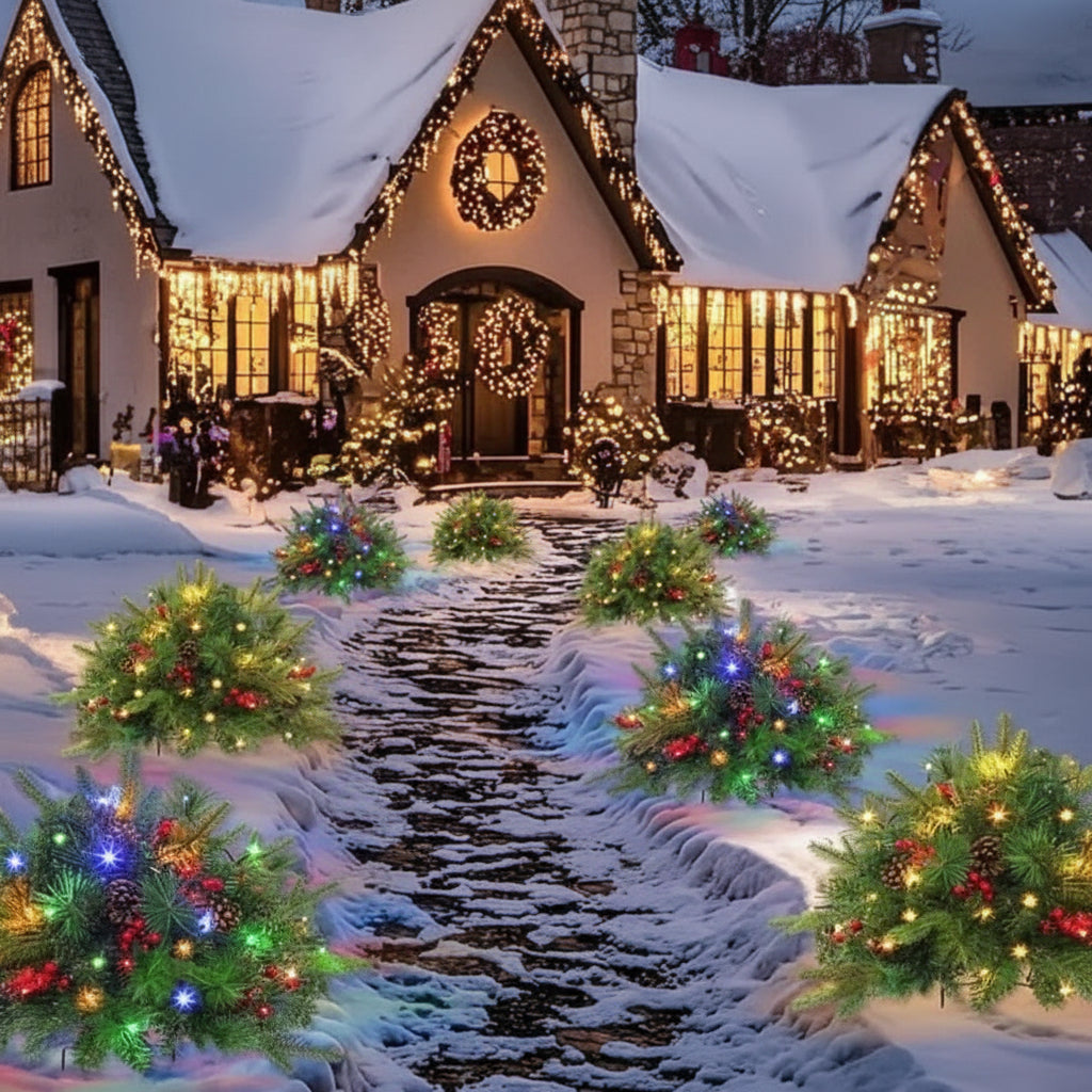 LED Evergreen Urn Filler – Festive Holiday Décor for Wreaths and Planters
