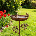 Elegant Metal Bird Bath Garden Decor with Decorative Stand