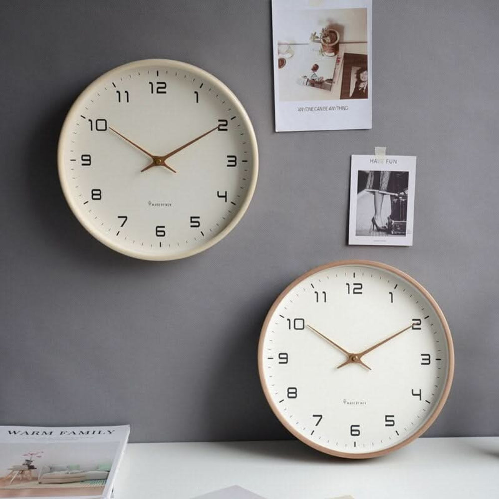 Sleek Modern Wall Clock — Minimalist Wooden Home Decor Accent